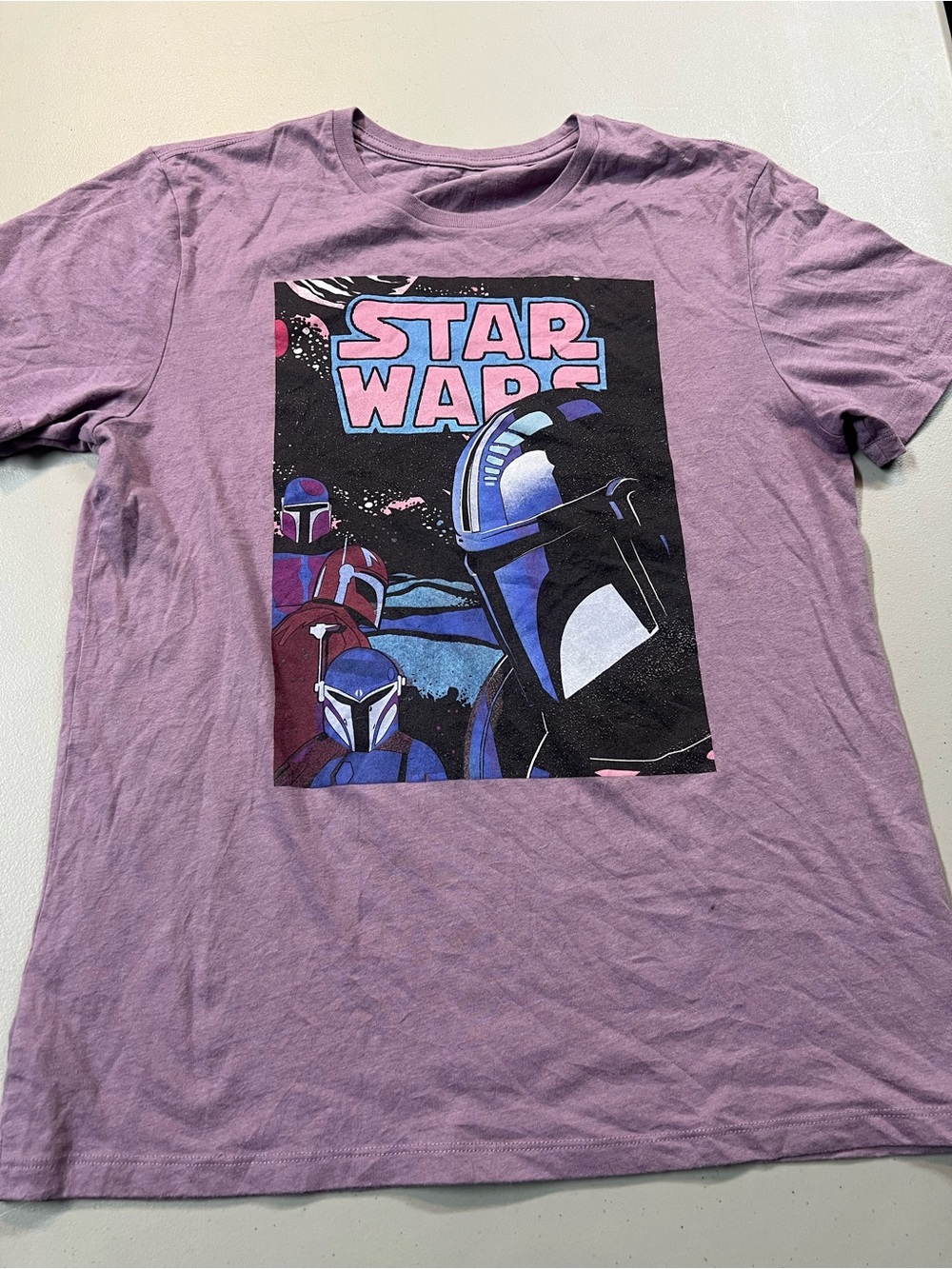 Star Wars Mandalorian T-Shirt Purple Old Navy Size M